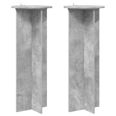 vidaXL - Plantenstand - 2 - st - Betongrijs - Ø40 - x - 100 - cm - Bewerkt - hout