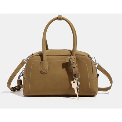Franse Niche Retro Onderarmtas voor Dames Nieuwe Herfst Schoudertas Matte Uitstraling Commuter Boston Kussentas brown