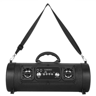 Bluetooth Speaker - Draadloze Luidspreker - Karaoke Speaker - Bluetooth Subwoofer - Smart Speaker - Met Microfoonfunctie - Muziekbox voor Auto - Cadeau voor Mannen - Party Speaker - USB - AUX - TF Kaart - Oplaadbaar - Zwart - Street Style - Draagbaar
