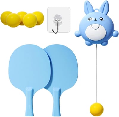 Deur Pong Spel - Tafeltennis Trainer - Familie Plezier - Spoorloos Haakontwerp - 25 x 20 x 10 cm - Blauw