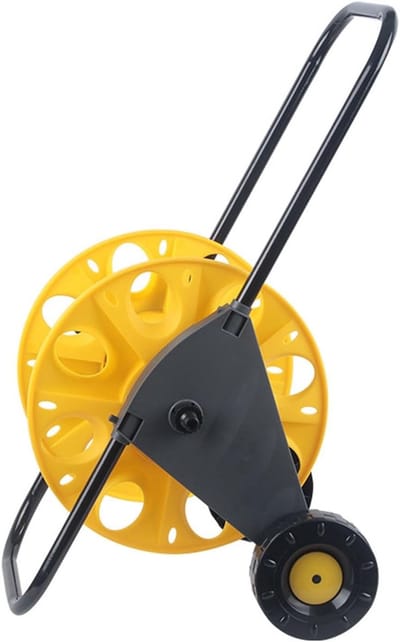 Slanghaspel - Slanghouder Trolley - Tuin Water Geven - Stabiele Slanggeleider - Tot 50m Slang - Geel