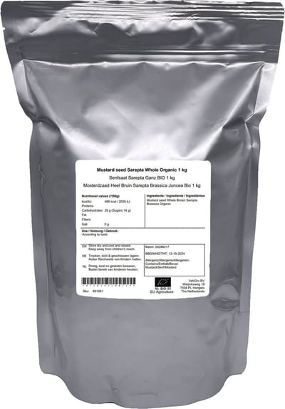 Mosterdzaad Heel Bruin Sarepta Brassica Juncea Bio - 1 Kg - Holyflavours