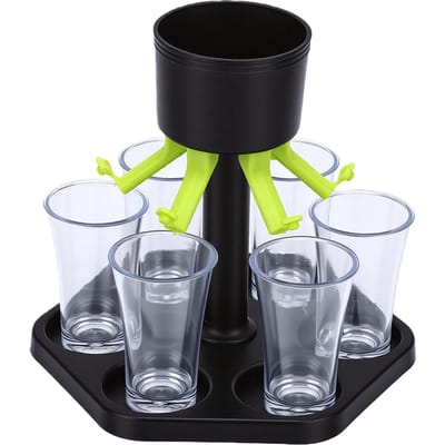 Ensemble de plateau hexagonal pour verres distributeur de vin avec 6 verres pour fête bar réunions de vacances