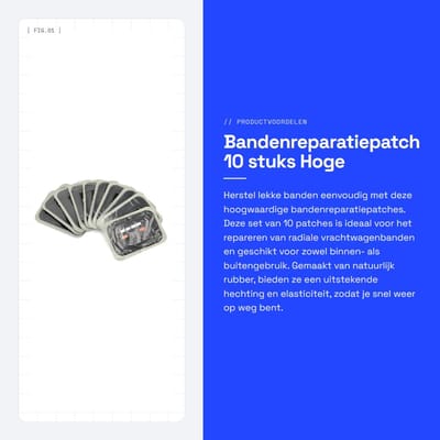 Dailygoods- Bandenreparatiepatch 10 stuks - 80 × 120 mm - Natuurlijk rubber - Hoge elasticiteit - Antislip - Canvaslaag ontwerp - Bandenpatch