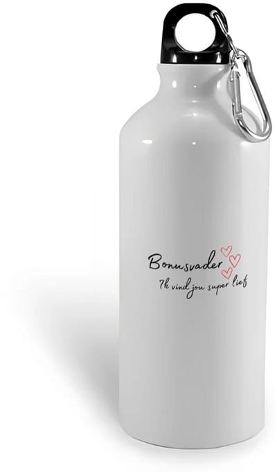 Hacebo® - bonusvader ik vind jou super lief waterfles - Papa - de liefste bonusvader - vader cadeautjes - vaderdag - verjaardag - geschenk - kado - water fles - 400ML