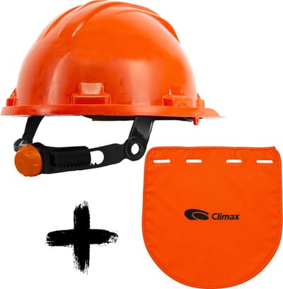 Climax Veiligheidshelm RG5 Oranje met Nekbescherming - Nekflap met Veiligheidshelm