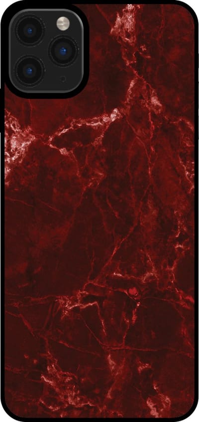 Smartphonica Telefoonhoesje voor iPhone 11 Pro Max met marmer opdruk - TPU backcover case marble design - Rood geschikt voor iPhone 11 Pro Max