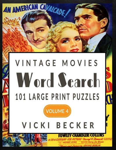 Vintage Film Woordzoeker Puzzels: 101 Uitdagende Woordzoekers met Nostalgische Filmwoorden