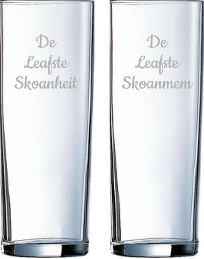 Gegraveerde longdrinkglas 31cl De Leafste Skoanheit-De Leafste Skoanmem