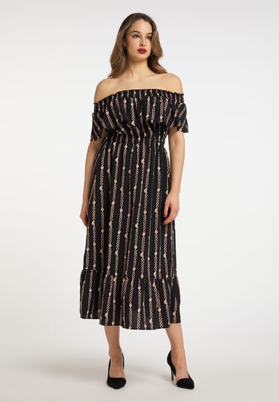 Faina Maxi-jurk met all-over print Dames zwart