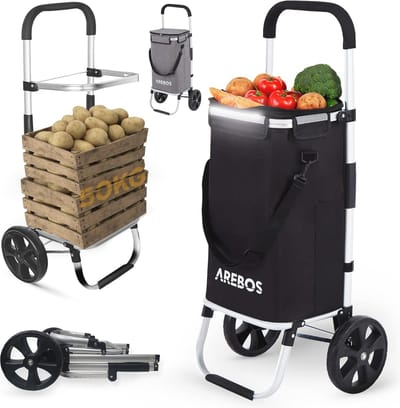 3in1 boodschappentrolley met koelvak - opvouwbare handtrolley 56 liter voor grote aankopen