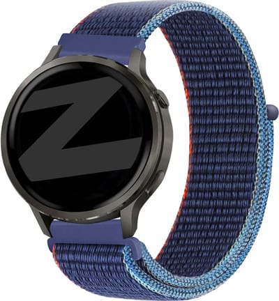 Bandz Nylon loop bandje (18mm) - Geschikt voor Garmin Vivoactive 4s / Vivomove 3s / Venu 2s / Venu 3s / Forerunner 255s / Forerunner 265s / Venu 4 - 41mm - Donkerblauw Mix