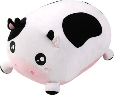 I-total - Kussen de Koe - wit - kinderkussen - kussen Kinderkamer - Fun kussens - Sierkussen- zacht kinderkussen - pluche kinderkussen