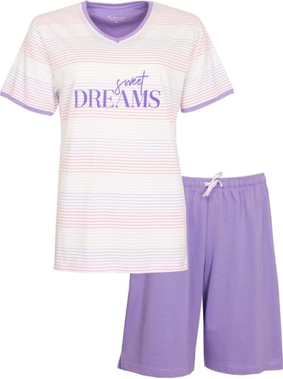 Tenderness Dames Shortama - Pyjama Set - Paars - Maat S