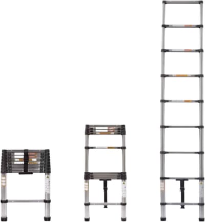 Telescopische Ladder 3,8M - Aluminium Roestvrijstalen Ladder - Multifunctioneel, Opvouwbaar & Stevig - EN131 Gecertificeerd