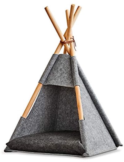 Kattenmandje Tipi Design voor Huisdieren - Grijs, 44x42x68 cm