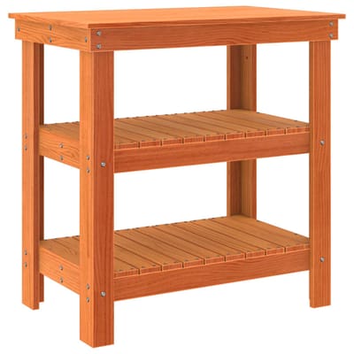 vidaXL - Werkbank - met - plank - 78,5 - x - 50 - x - 80 - cm - Massief - grenenhout