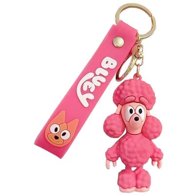 Bluey En Bingo Cartoon Sleutelhanger Muffin Coco Snickers Anime Figuur Model Poppen Kinderrugzak Decoratie Hanger pink