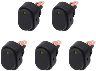 Dailygoody - Waterdichte LED Tuimelschakelaar - 12V AAN/UIT - Ideaal voor voertuigen - Geel - Tuimelknoppen - Geschikt voor auto, boot, truck - Model