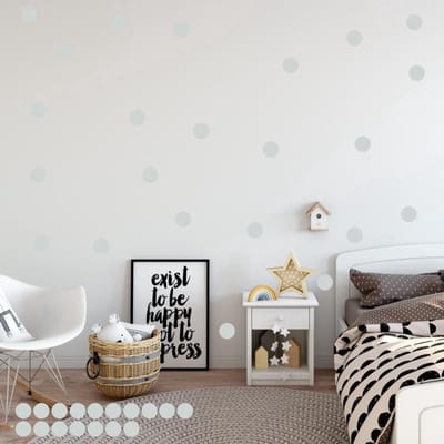 Heble® - Universele Stippen Muurstickers - Decoratieve Wanddecoratie - 5 cm diameter - 40 stuks - Grijs - Rondjes - Dots