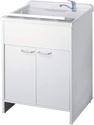 Witte PVC Spoelbak voor Bijkeuken 60x60x39 cm