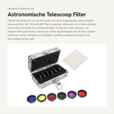 Dailygoods- Telescoopfilter 1.25 Inch - UHC Lichtvervuiling Remming - Astronomische Telescoop - Monoculaire Oculair - Klantgerichte Service - Veelzijdig Assortiment - Astronomische Filter