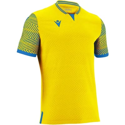 Macron Tureis Shirt Korte Mouw Heren - Geel / Royal | Maat: 4XL