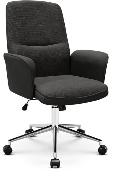 COLAMY Ergonomische bureaustoel – Hoge rugleuning in schelpdesign, draaibaar met wieltjes – Grijs