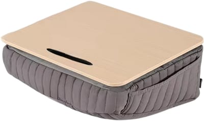 Multifunctioneel Laptopkussen Bureau – Laptoptafel voor Bed en Bank, Schoottafel met Dikke Basis, Afneembaar & Wasbaar Kussen, Draagbaar Laptop Bureau - Grijs