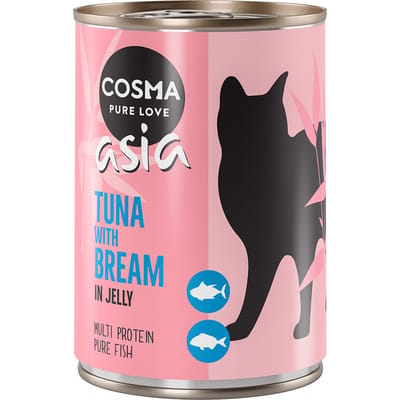 6x400g Tonijn met Brasem Thai/Asia in Gelei Cosma Kattenvoer