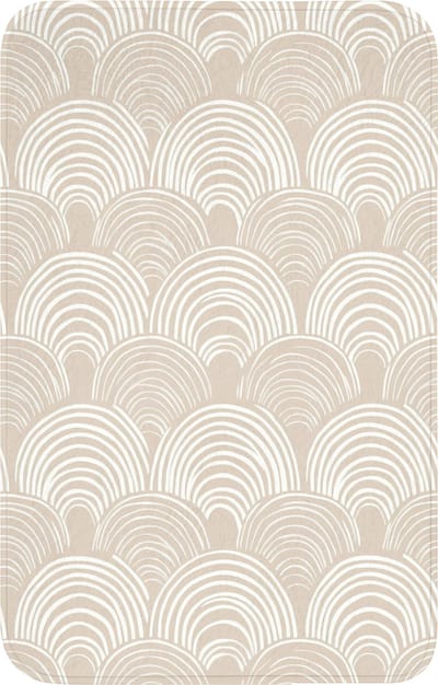 WC mat 50x80 cm - Antislip - Golven - Structuur - Beige - Toiletmat - Vloermat - Douchemat - Toilet tapijt - Toiletmatten