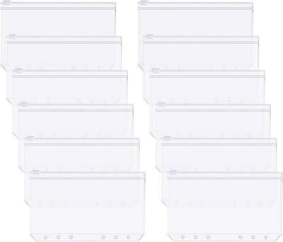 12x A6 Budgethoezen met 6 Gaten - Transparante PVC Zakjes voor Budgettering en Spaarplanning