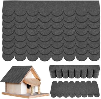 32 Stuks Zelfklevende Dakvilt Tegels voor Vogelhuisjes, Nestkasten en DIY Projecten - Ideaal voor Konijnenhokken en Insectenhotels (Grijs)