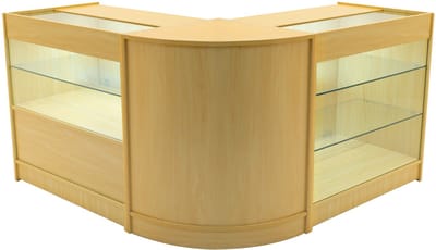 Hera led winkeltoonbankset - esdoorn - 90x60x90+60x60x90 cm - 3-delig