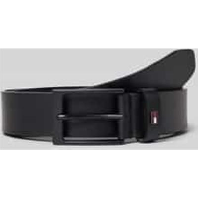 Leren riem met logo-applicatie