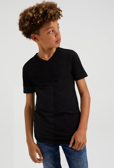 WE Fashion Jongens T-shirt met V-hals van katoenmix
