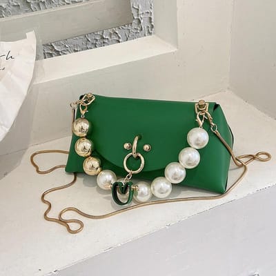Dames Parel Tas Nieuw Eenvoudig en Modieus Niche Design Crossbody Handgedragen Schouder Vierkante Tas white