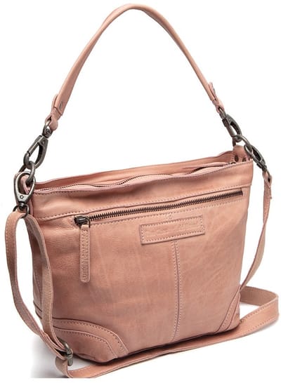 The Chesterfield Brand Leren Schoudertas Lucy Small Hobo Bag Vintage Rose Zalmroze