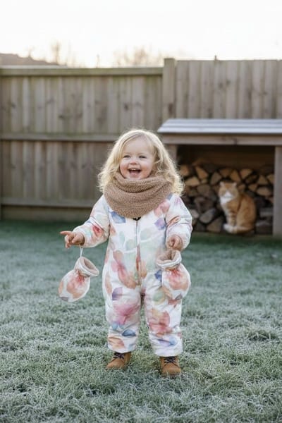 Ducksday Baby Wantjes – Warm Sherpa Fleece – Waterdicht & Winddicht – Lus met Drukknoppen – Vingerloos – Bliss – 68-80