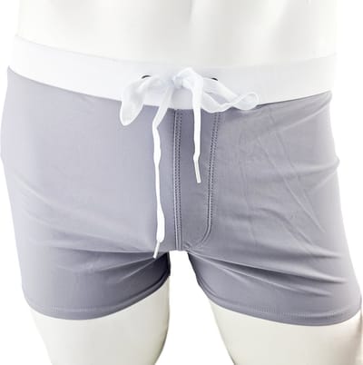 BamBella ® - Zwembroek - Maat S/M - zwemshorts - Grijs strakke short kort man mannen heren