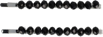 Haarsoires Haarspeld Schuifspeldjes 7cm - Facetkralen Recht - Zwart - Set van 2 - Haarklem - Haarclip - Haaraccessoires voor Dames & Kinderen - Hair Clip - Decoratieve Haaraccessoire