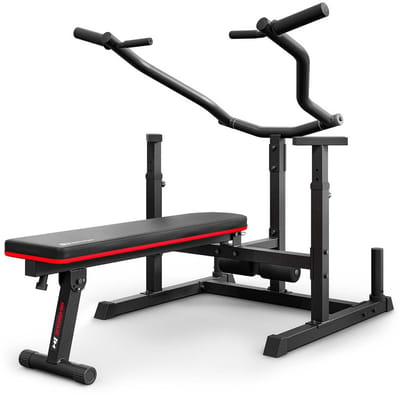 Hop Sport HS-2100HB – Halterbank Trainingsbank – Verstelbare Haltersteunen – Max. Belasting 250 kg – Opvouwbaar