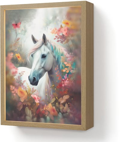 Nachtlampje 30x40 cm - Kinder lamp - Paard - Natuur - Bloemen - Dieren - Bos - Tafellamp kinderkamer draadloos - Slaapkamer lampje - Bedlamp kinderen - Kinderlampje - Wandlamp babykamer - Nachtlampjes