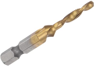 M4 x 0.7 Draadmaat Hex Shank 1/4 Inch HSS Titanium Coated voor Aluminium en RVS Bewerking