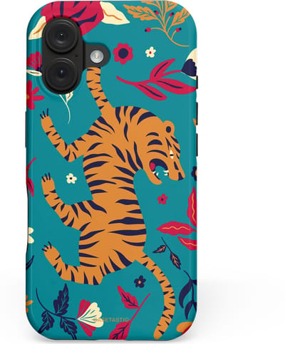 Casetastic hoesje geschikt voor Apple iPhone 16 - MagSafe - Dubbellaagse bescherming - Gouden brul - Fashion Case - Petrol Terracotta Bordeaux Taupe