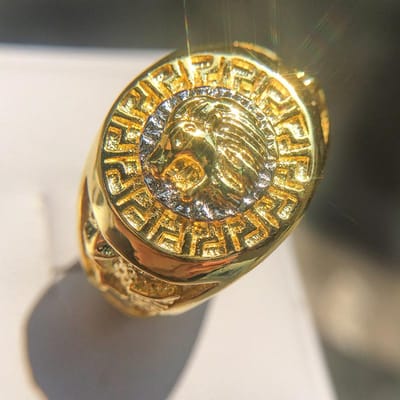 Nouvelle bague tête de lion pour homme No. 12 beige