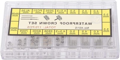 Complete Horloge Reparatie Set met RVS Kronen en Veerstangen, Inclusief Opbergdoos en Gereedschap