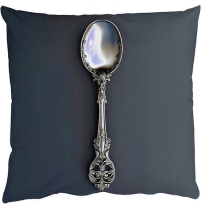 Sierkussens - Kussentjes Woonkamer - 50x50 cm - Lepel - Zilver - Metaal