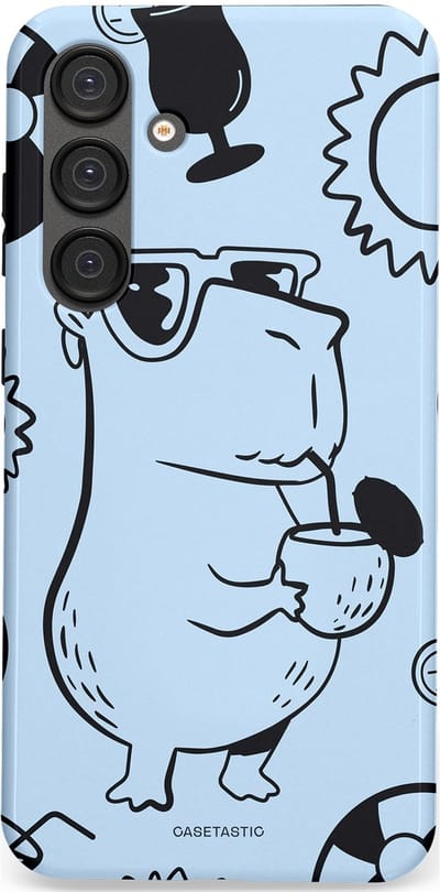 Casetastic Hoesje Geschikt voor Samsung S25 Plus - Stijlvolle Beschermende Duo-layer Case - Capibara cocktail