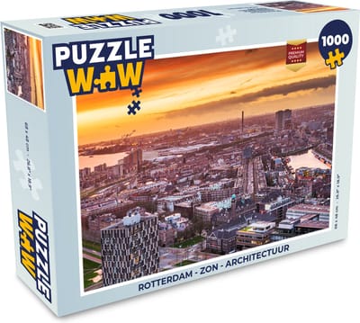 Puzzel Rotterdam - Zon - Architectuur - Legpuzzel - Puzzel 1000 stukjes volwassenen